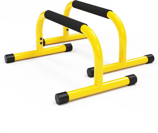 Fitness Parallette Push up Bars Dip Station Stand - Perfect for Home and Garage Gym Exercise Equipment - Gymnastics, Calisthenics, Strength Training Parallel Bars for Men and Women